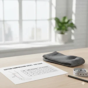 Close-up texture of the soft, breathable cotton blend material used in the compression socks.