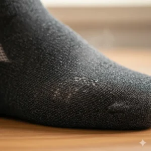 Breathable, moisture-wicking material of the men's arch support socks keeping feet dry and cool.