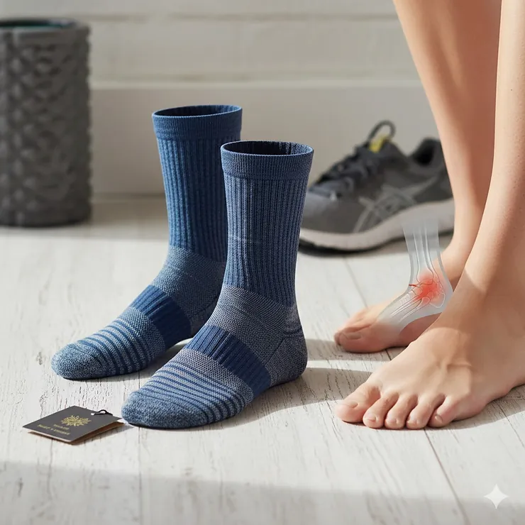 Featured image showing the best socks for plantar fasciitis providing compression and arch support for foot pain relief.