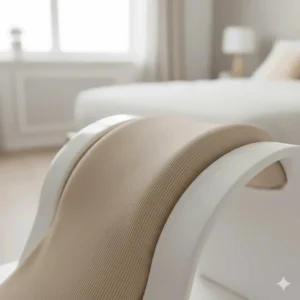 Close-up view of the sock aid's smooth plastic or metal finish, which is important to prevent snagging or damaging the delicate fabric of compression stockings.