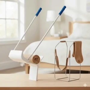 Comparison of different types of sock aids, including plastic and flexible metal options designed for compression stockings.